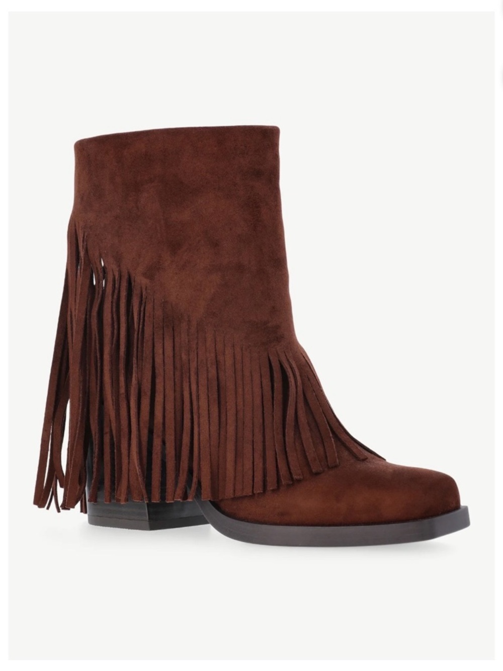 💜 No Boundaries Faux Suede Fringe Booties Size:6